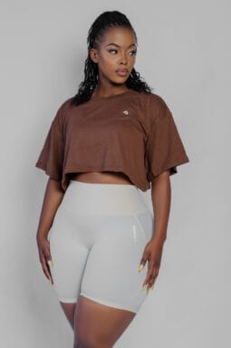 Brown Liber Cropped Tee