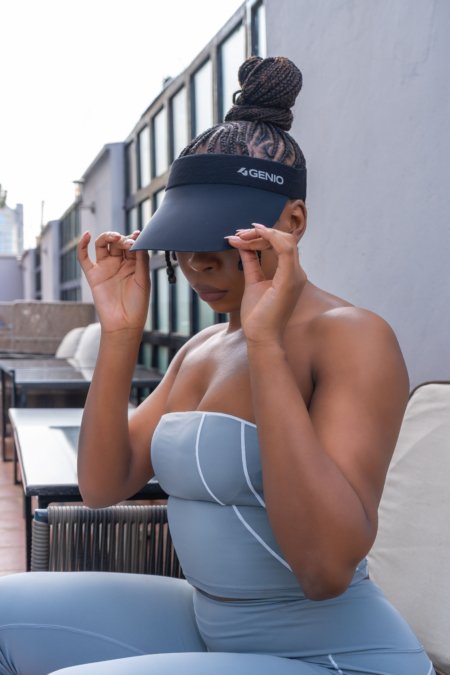 Black Court Visor Tennis Hat